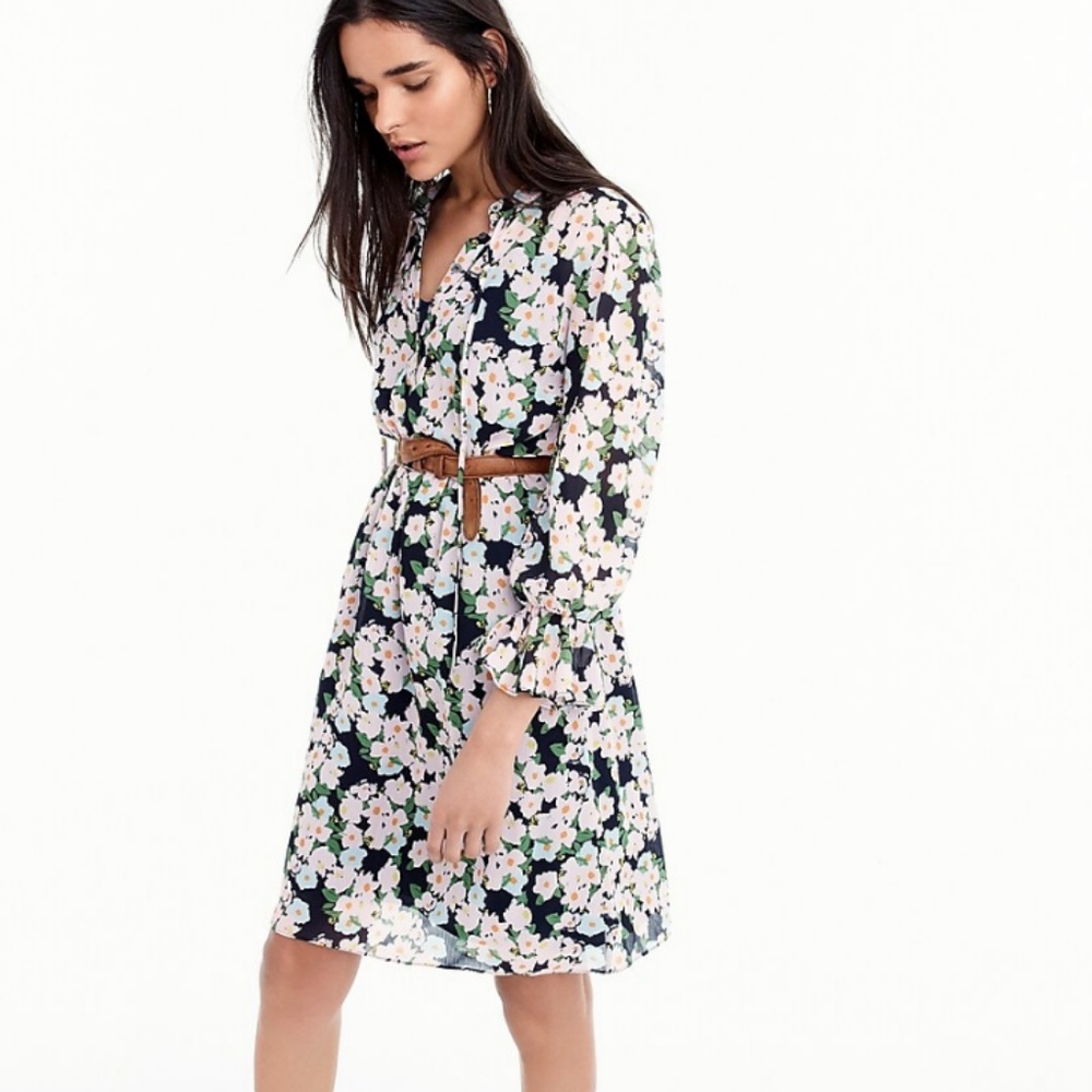 J.Crew Mercantile Drapey Tie-front Dress in Floral